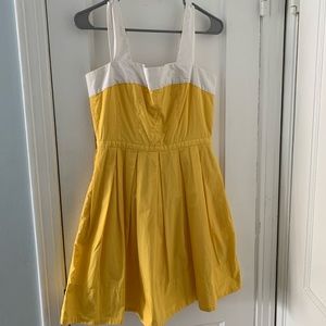 GAP Pleated Cotton Yellow Sundress